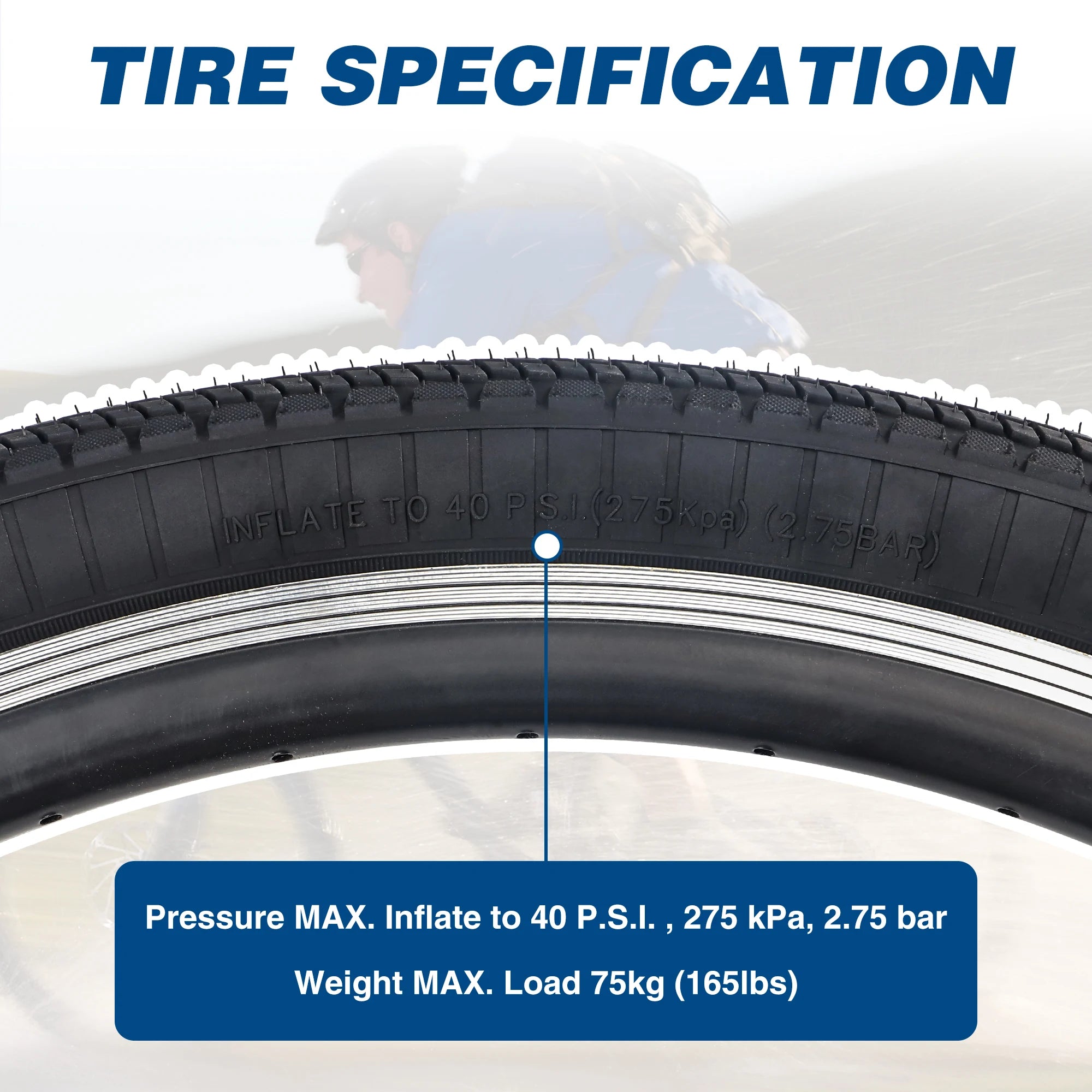ZUKKA 26×2.125 MTB Tire All-Terrain High Grip Wear Resistant Steel Wire Bead Replacement For E-Bike Commuting Outdoor Rides