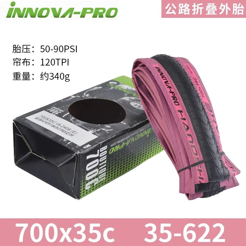 INNOVA PRO IA-2406 700x28c/32c/35c Yellow Edge Folding Anti-slip Tires for Road Bicycle City Touring Bike Cycling Parts