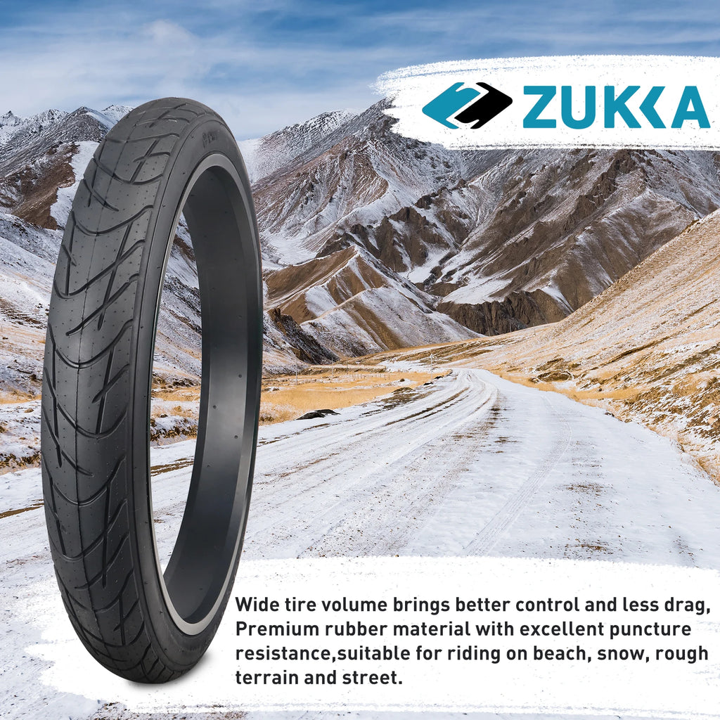 ZUKKA 2 Pack 26" x 3"Fat Tire for Ebike Mountain Bike Heavy Duty High-Performance Wear-Resistant E-Bike Mountain Snow Bike Tire