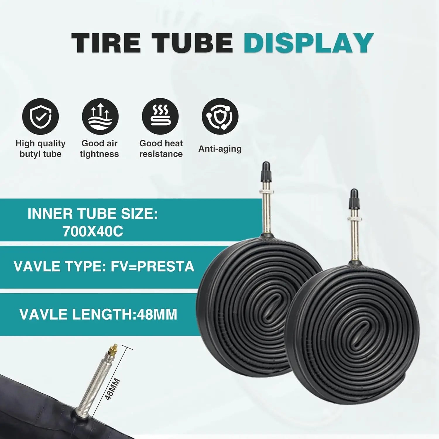 ZUKKA 2 Pack 700x40C Road Gravel Bike Tire Heavy Duty Anti-Slip Puncture Resistant Kit with 2 Inner Tubes Tire Levers Valve Caps