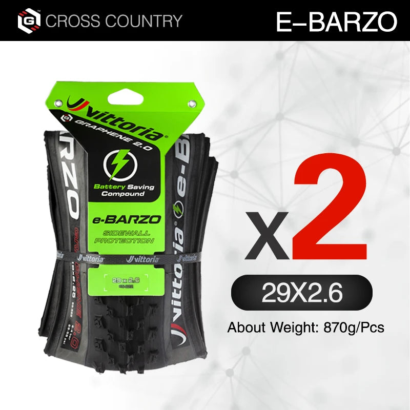 Pneu Vittoria E-Barzo 29x2.25 MTB Tire Electric bike Tubeless Ready TNT Graphene G2.0 Anthracite Tyre rim 29 mtb Cross Country