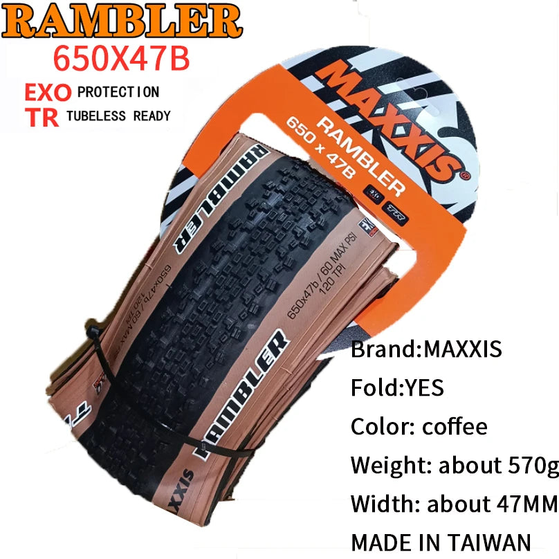 MAXXIS RAMBLER TUBELESS 700x38C/40C/45C/50C 650x47B 27.5x1.5 GRAVEL/ADVENTURE Gravel and dirt road racing tire of bicycle