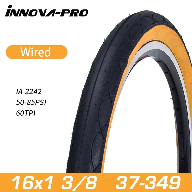 INNOVA Original 16x1 3/8 37-349 Folding/Wired Tire IA-2242 for Brompton K3 Mini 349 Fold Bicycle Tire BMX Half Bald Tires