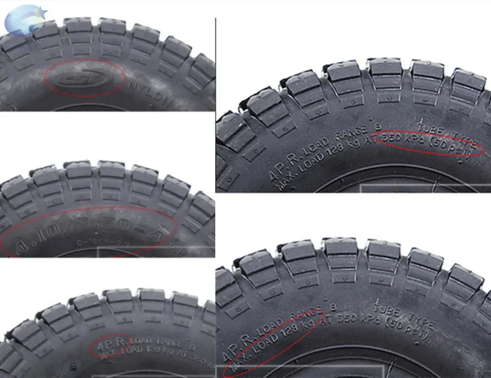 4.10/3.50-4 Pneumatic Air Filled Hand Truck All Purpose Utility Tire 410/350-4 ATV Quad Go Kart 47cc 49cc Chunky 4" scooter tire