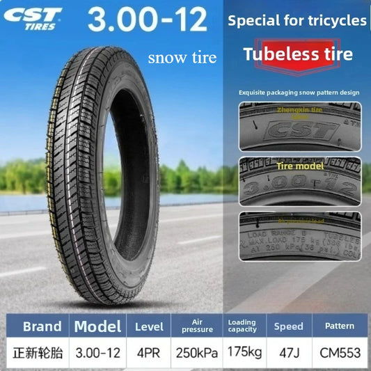 motorcycle tire 3.00-12 CST electric tricycle 3.00-12 tire Electric Bicycle Tires Electric Cycle Tyre For E-BIKE 4pr snow tire