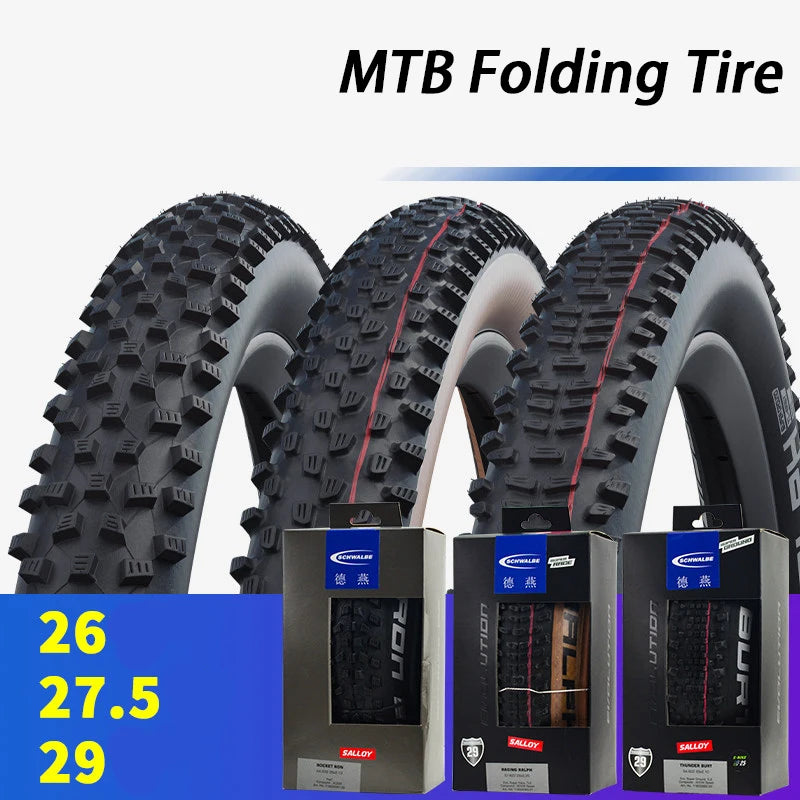 SCHWALBE Original RACING RAY RALPH/ROCKET RON/NOBBY NIC Folding Tire for XC Road Gravel MTB Bike Downhill Off-Road Cycling Parts