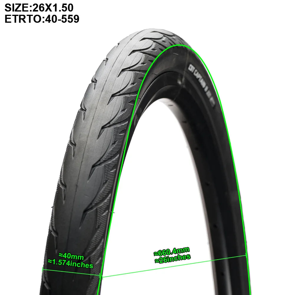 CST CMT-14 City Commuter Touring Bicycle Tire  All-Season Low Rolling  Wire Bead, Available in 26 27.5 Inches