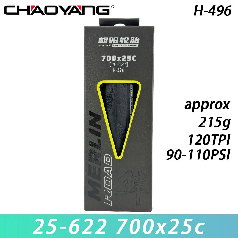 CHAOYANG H-496 MERLIN Road Dino Skin S-MAXX Anti-stab 700x23c/25c/28c Bicycle Folding Tire 120TPI for Road Bike Cycling Parts