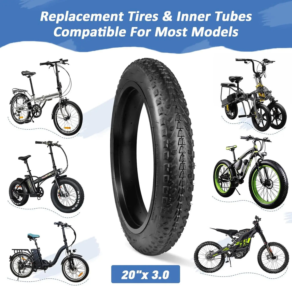 ZUKKA 24X3.0 Inch Fat Bike Tire - High Grip Anti-Slip Foldable for E-Bike/Wide Mountain/All-Terrain