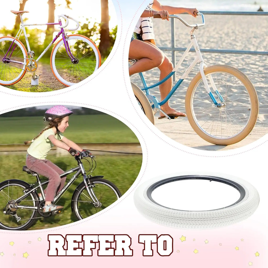 ZUKKA 1 Pack 20x2.125 Kid Bike Tire Anti-Slip Wear-Resistant 4 Colors Available for Child Bicycles Daily Riding