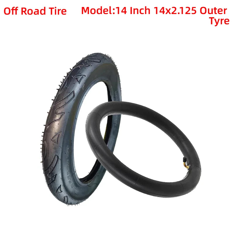 14x2.125 bicycle electric scooter and electric bicycle tire and inner tube kit for replacing 14 inch bicycle tires