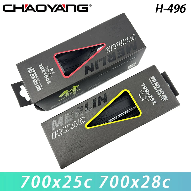CHAOYANG H-496 MERLIN Road Dino Skin S-MAXX Anti-stab 700x23c/25c/28c Bicycle Folding Tire 120TPI for Road Bike Cycling Parts