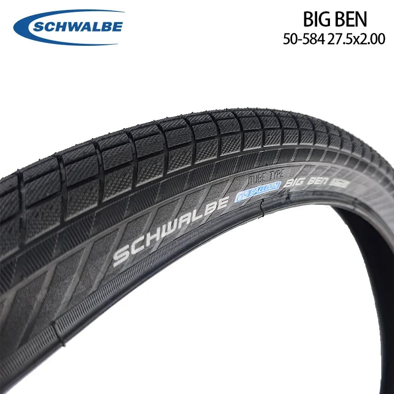 SCHWALBE Original BIG BEN 27.5x2.00 K-Guard Level 3 Puncture Resistant Wired Tire for City Commuter Bicycle Tire Cycling Parts