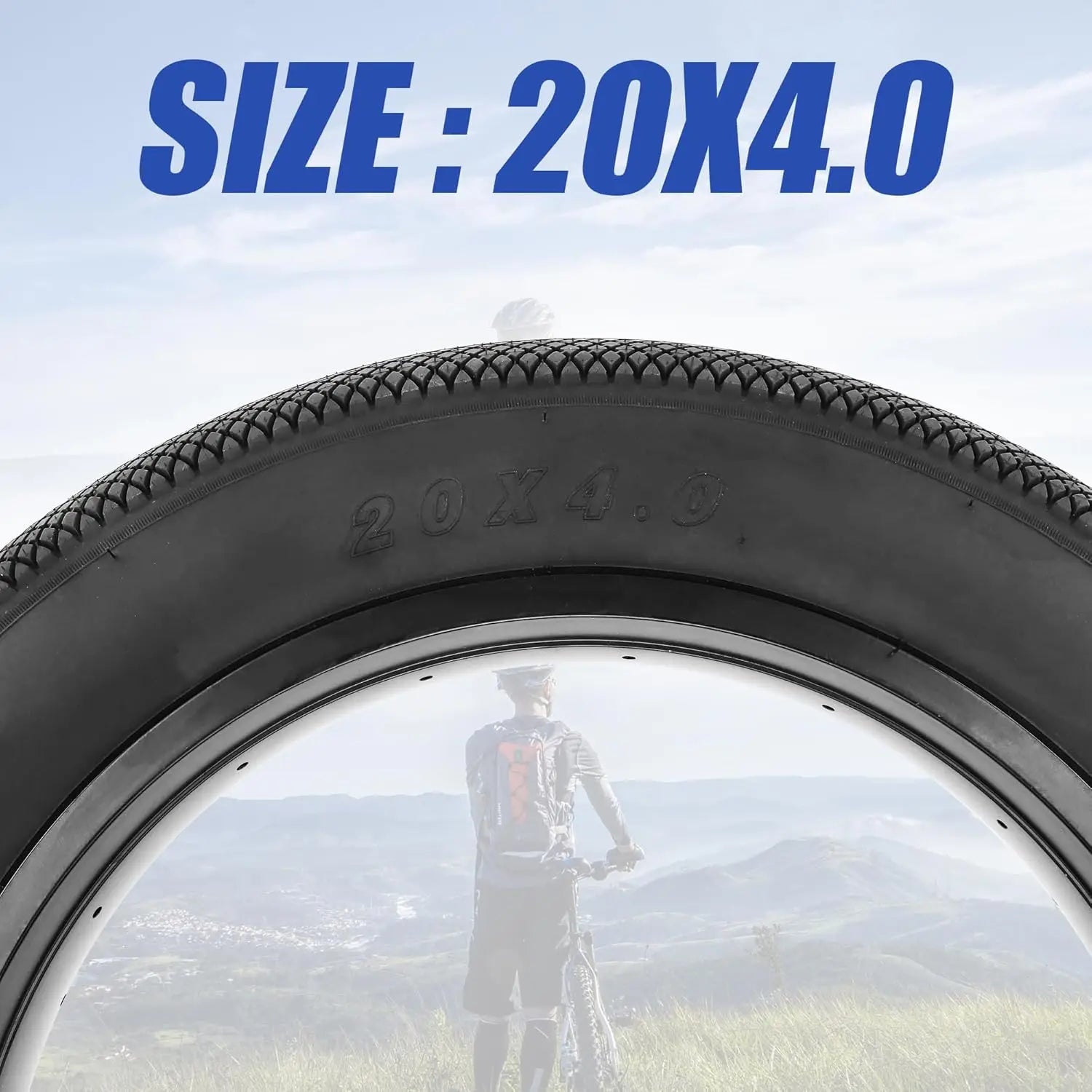 ZUKKA 60TPI Foldable 2 Pack E Bike 20x4.0 Fat tire 20 x 4 Fat tire 20x4 Bike tire Heavy Duty High-Performance Wear-Resistant E-B