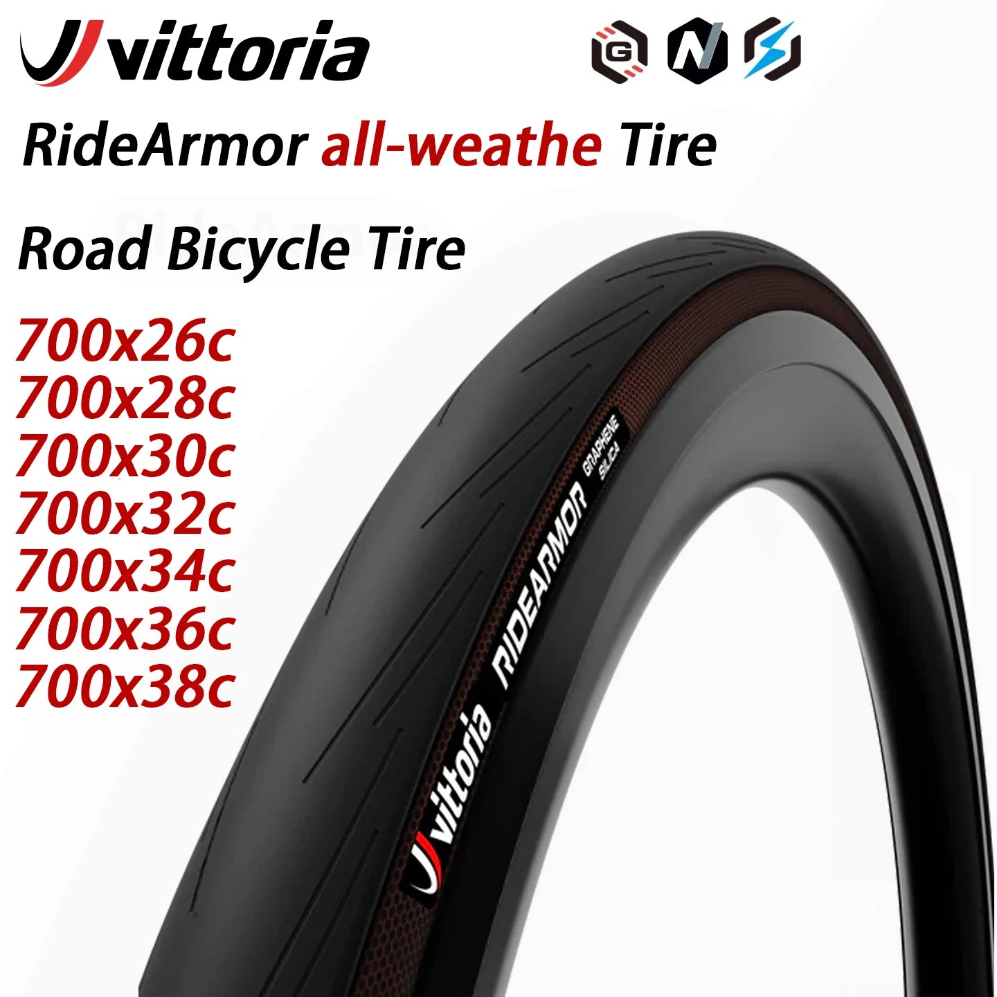 Vittoria Original RideArmor All-season Tubeless-Ready Road Bicycle Folding Tires 700x26c/28c/30c/32c/34c/36c/38c Cycling Parts