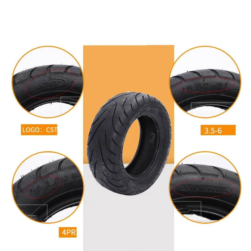 2PCS CST 3.50-6 Tubeless Tire for Electric Scooter Balancing Wheel 10x4.00-6 90/65-6 Universal Durable Tires 10 Inch Vacuum Tyre