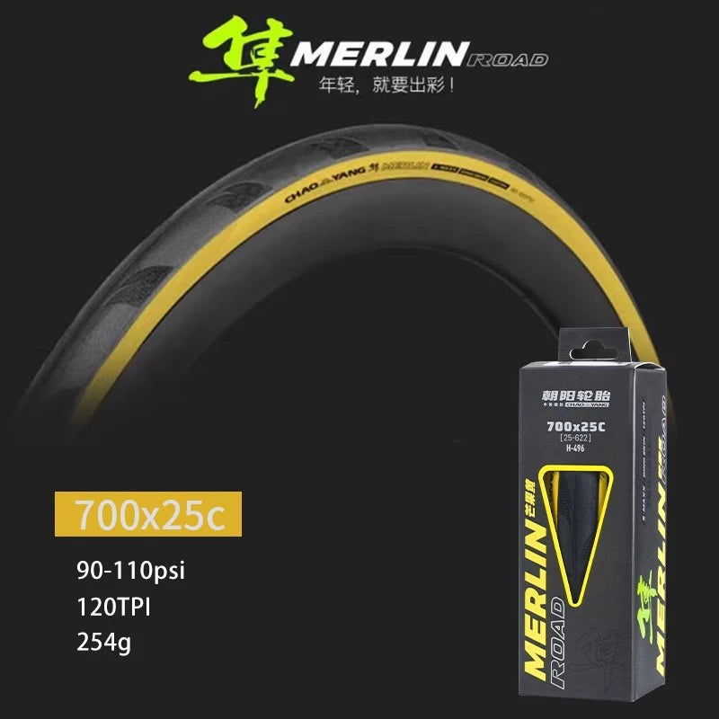 CHAOYANG H-496 MERLIN Road Dino Skin S-MAXX Anti-stab 700x23c/25c/28c Bicycle Folding Tire 120TPI for Road Bike Cycling Parts