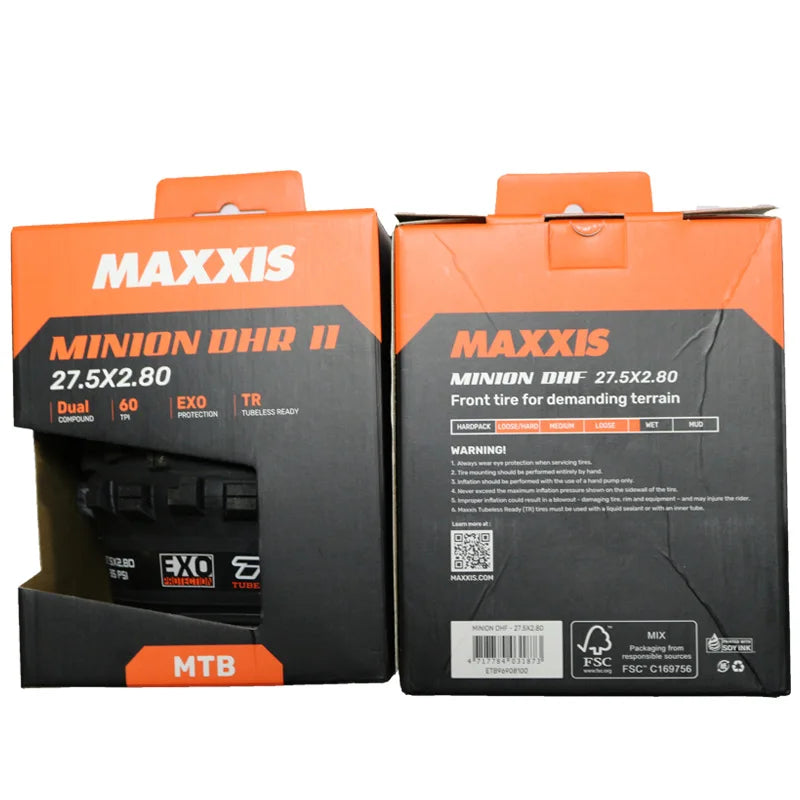 MAXXIS MINION DHR Ⅱ DHF Mountain Bike Tires Tubeless Anti Puncture Downhill Mountain Bike Tires 26 27.5 29 Inch Bicycle Tires
