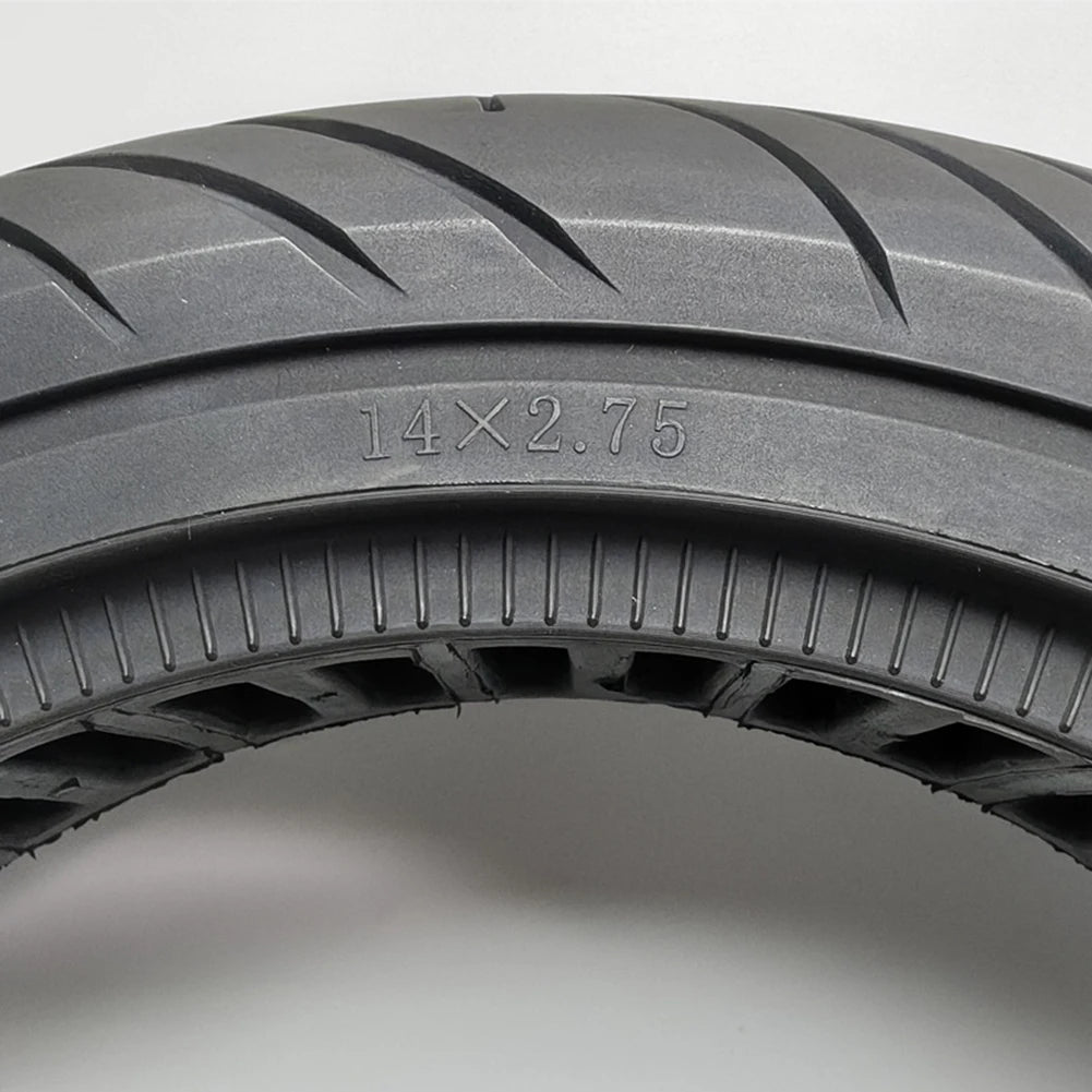 1 Pc Electric Bike Solid Tyre 14x2.75-10 Rubber Shock-absorbing Explosion-proof Tire E-bicycle Tire Replace Accessories