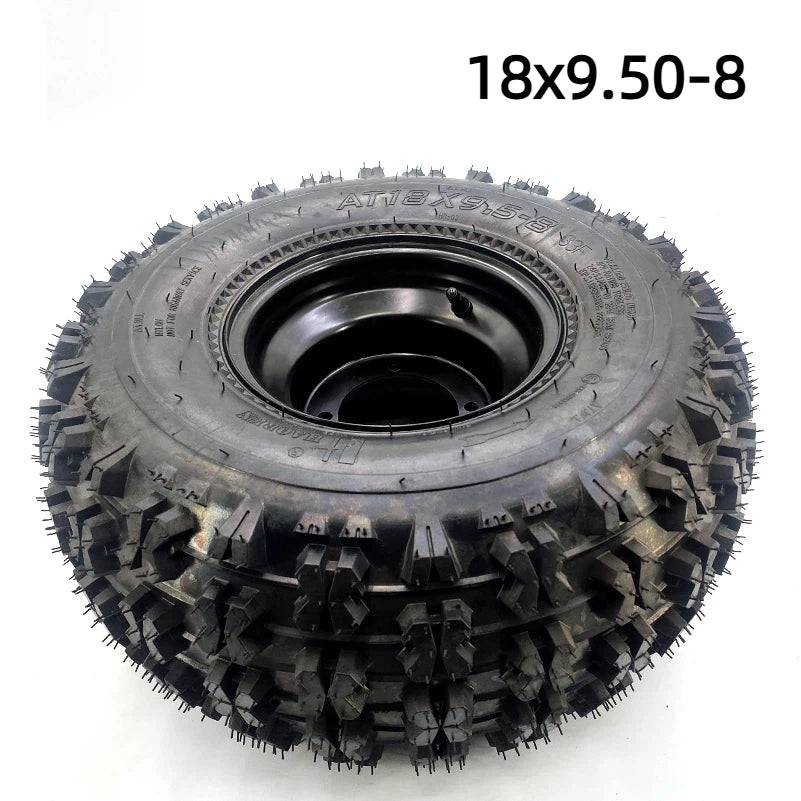 18x9.50-8 Tire & Wheel Assembly Tubeless 4PR 18x9.5-8  ATV Go Kart Quad Buggy 8" Iron Rim 4-Lug 110mm