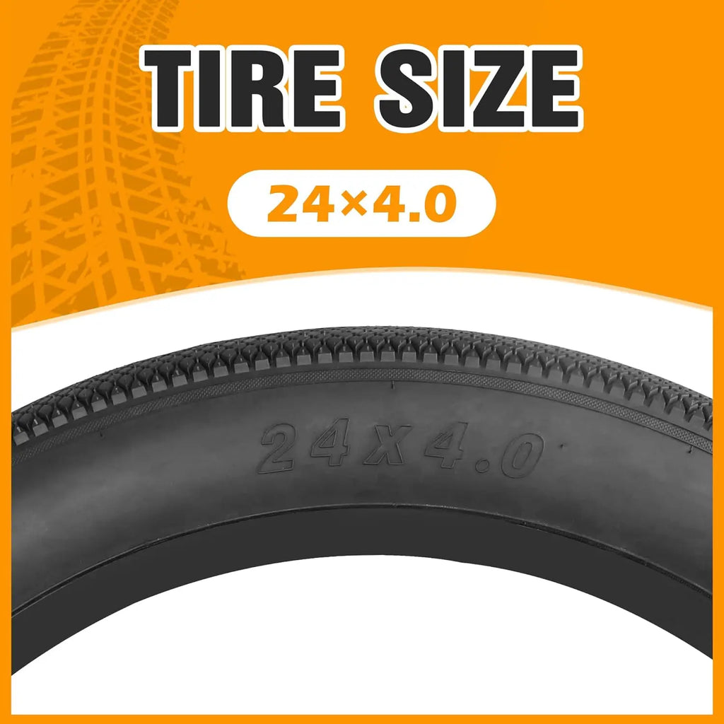 ZUKKA Bike Tire 24 x 4.0 Fat Bike Tire Replacement Tire Folding Mountain Bike Tire High-Density Bike Tires for Snow Beach BMX MT