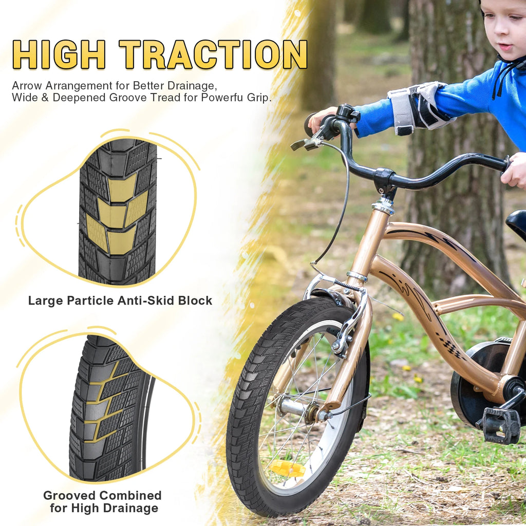 ZUKKA 20x2.4 Bike Tire Set 2 Inner Tube Anti-Slip Wear-Resistant Foldable Multi-terrain Replacement for Kid Bikes