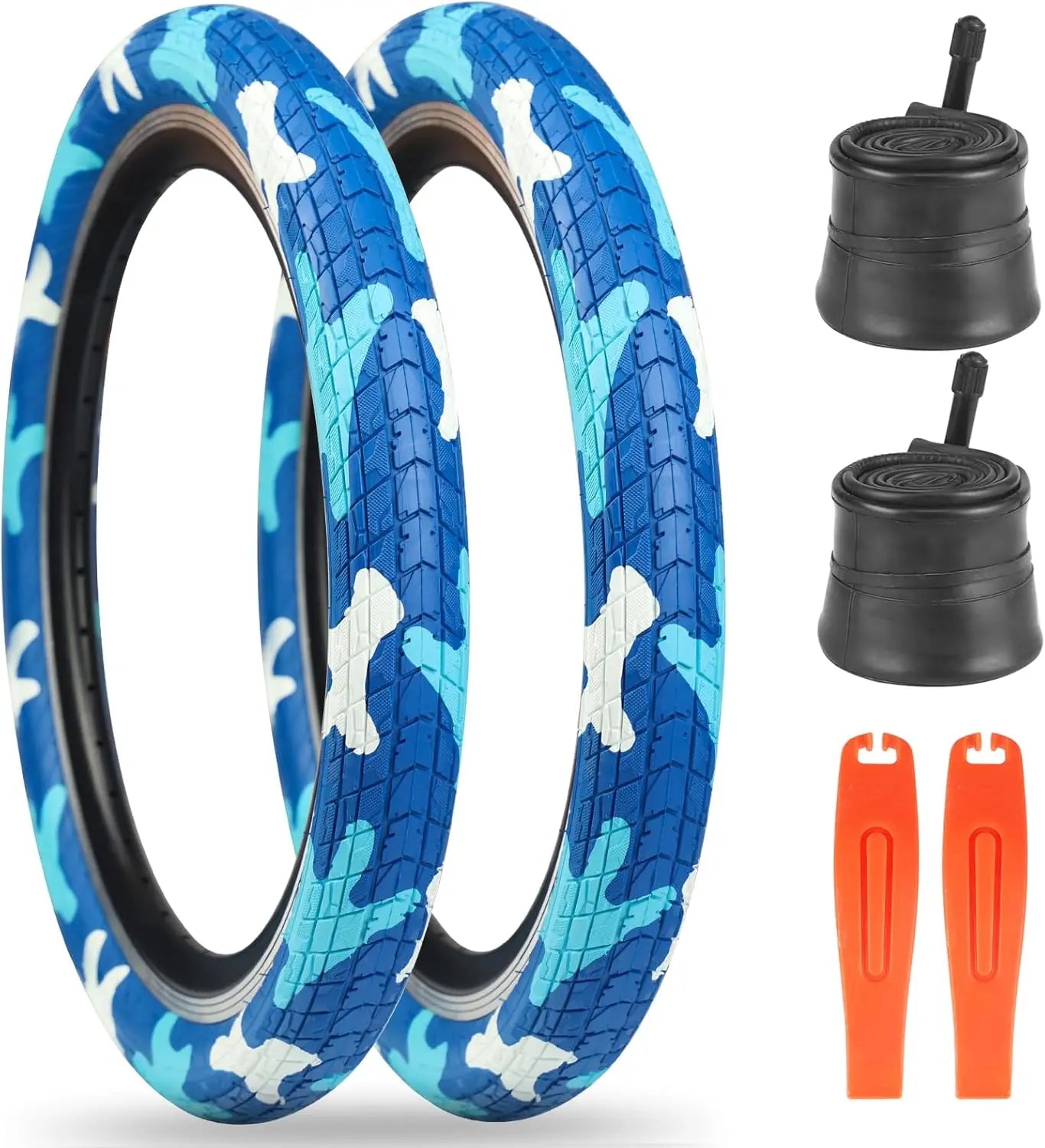 ZUKKA20 x 2.125 Bike tire 2 Pack 20 Bike tire BMX Bike Tires Kids Blue 20" Bike Tires Folding Replacement Tires Fits Most Kids