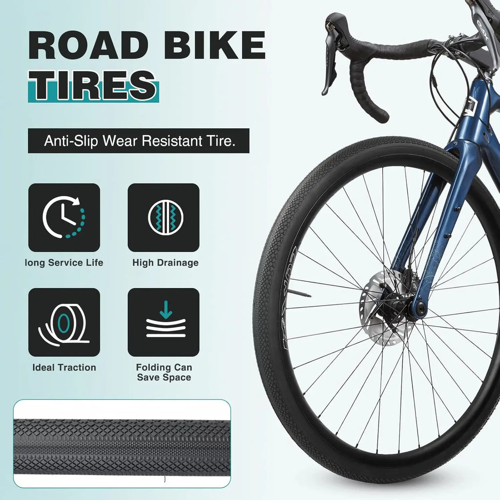 ZUKKA 700x40C Road/Gravel Bike Tire for Road&Gravel Bikes Heavy Duty Non-Slip , Tire Levers