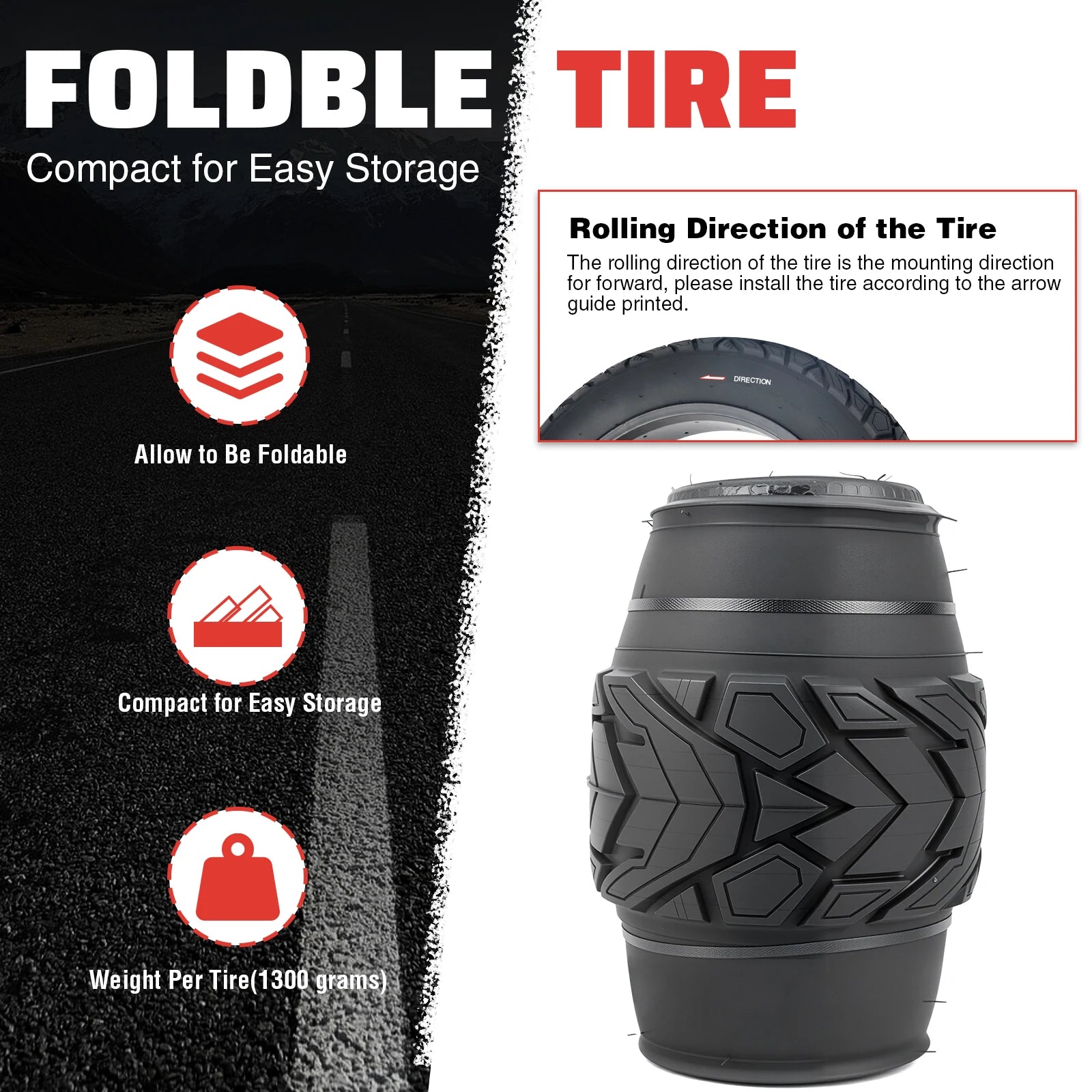 ZUKKA 26x 4.0 E-Bike Tire 2 Pack Fat Tire High Performance Fat Tire/White Wall Tire Replacement Tire Folding