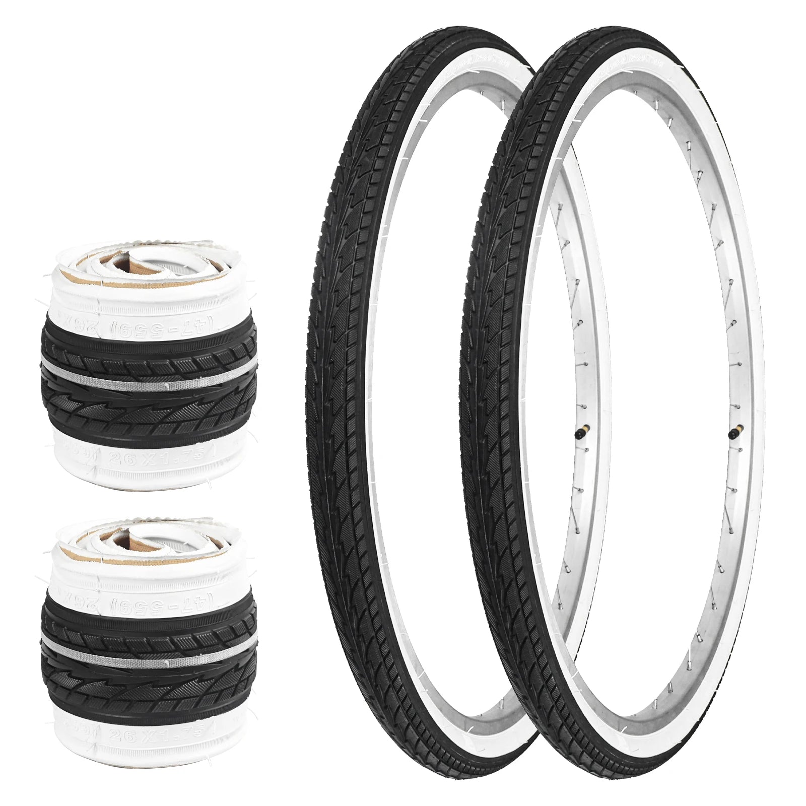 ZUKKA 1/2 Pack 26x1.75 Folding Bike Tire Anti-slip Wear-Resistant Replacement for City Commuter Lady Cruiser Bicycle