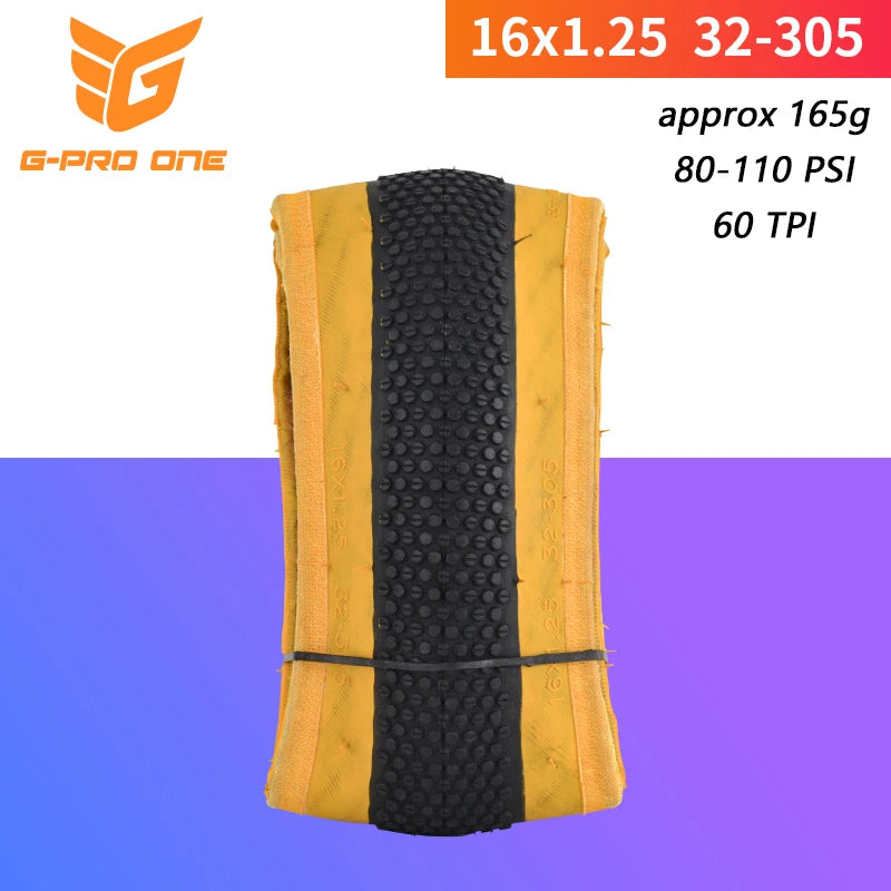 G-PRO-ONE Original BMX Bike Small Wheel Bicycle Folding Tire 16x1.25 32-305 Anti-slip Wear-resistant IA-1009 Cycling Parts