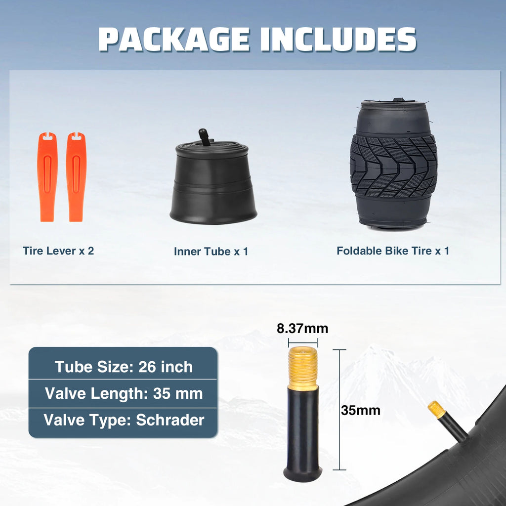 ZUKKA 26x3.0 All - Terrain Tire for Kids, Electric Bikes & Tricycles - Superior Grip, Anti slip, Long - lasting Wear Resistance
