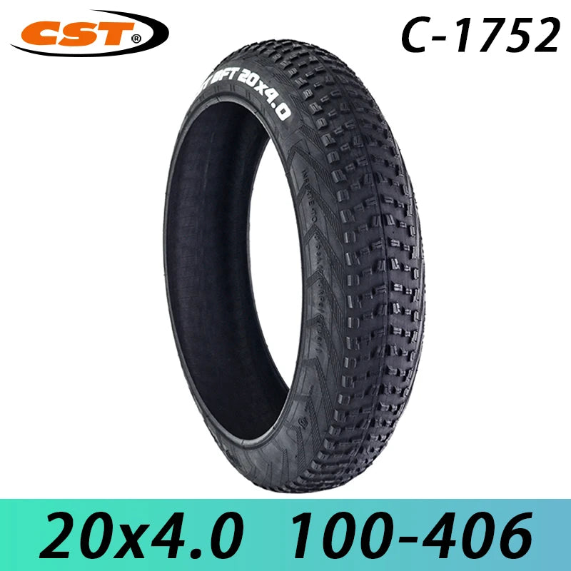 CST 20 inch 100-406 20x4.0 Fat Tire Electric Snowmobile Beach Bicycle Tire MTB Bicycle Front Rear Wheel Anti-Slip Fat Tire