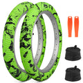 ZUKKA 2 Pack 16x2.1 Bike Tires with Inner Tubes & Levers - Anti-Slip Unique Pattern for Kids BMX MTB 16 Inch Bicycles