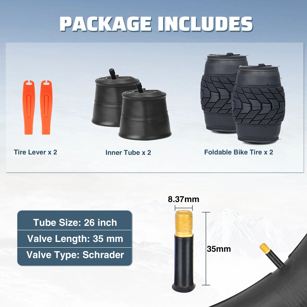 ZUKKA 26x3.0 (75-559) All-Terrain Tire: High-grip, Anti-slip, Wear-resistant. Fits Kids/Electric/Tricycles