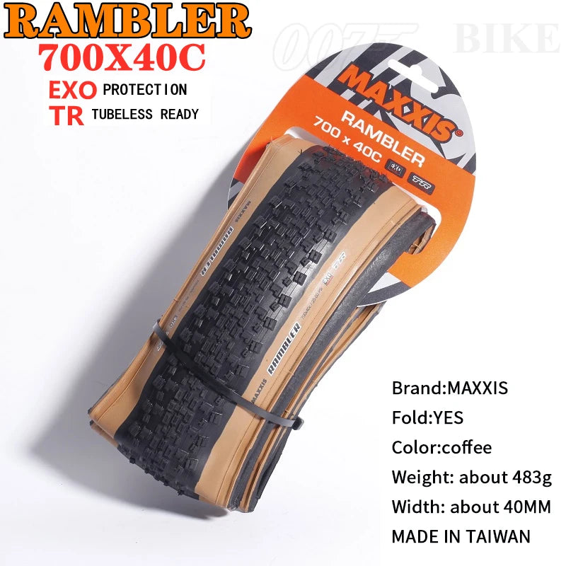 MAXXIS RAMBLER TUBELESS 700x38C/40C/45C/50C 650x47B 27.5x1.5 GRAVEL/ADVENTURE Gravel and dirt road racing tire of bicycle