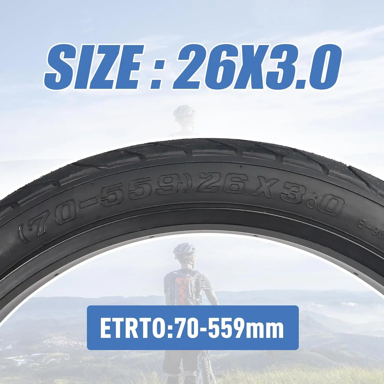 ZUKKA Fat Bike Tire 26" x3" (70-559) Compatible Replacement Bicycle Tire for Mountain Snow and Beach Bike