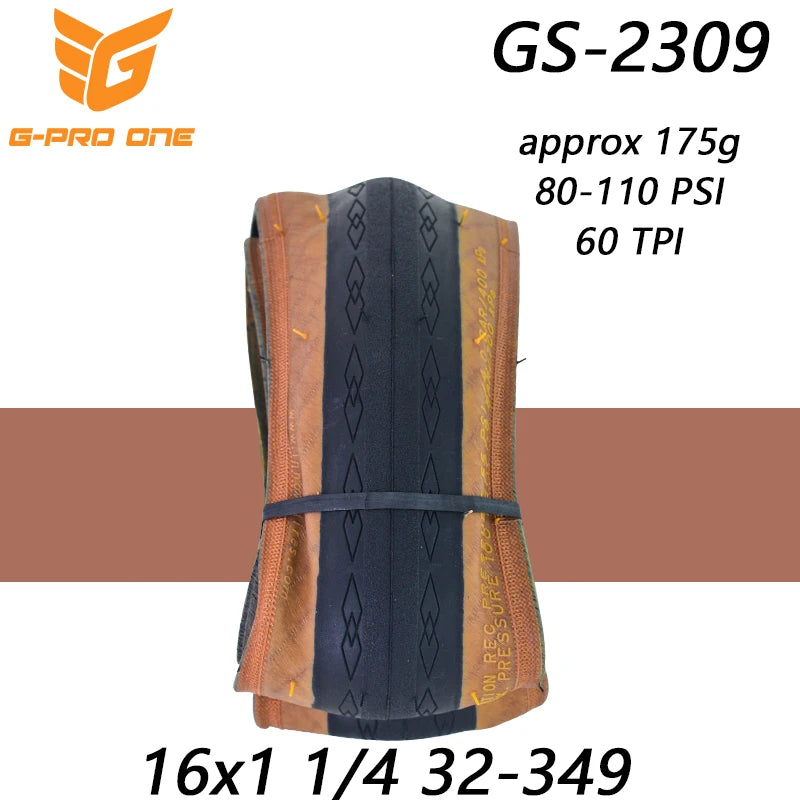 G-PRO-ONE Original 16 inch Small Wheel Bicycle Folding Tire 32-349 16x1 1/4 for Brompton Bicycle BMX Bike GS-1009/2309