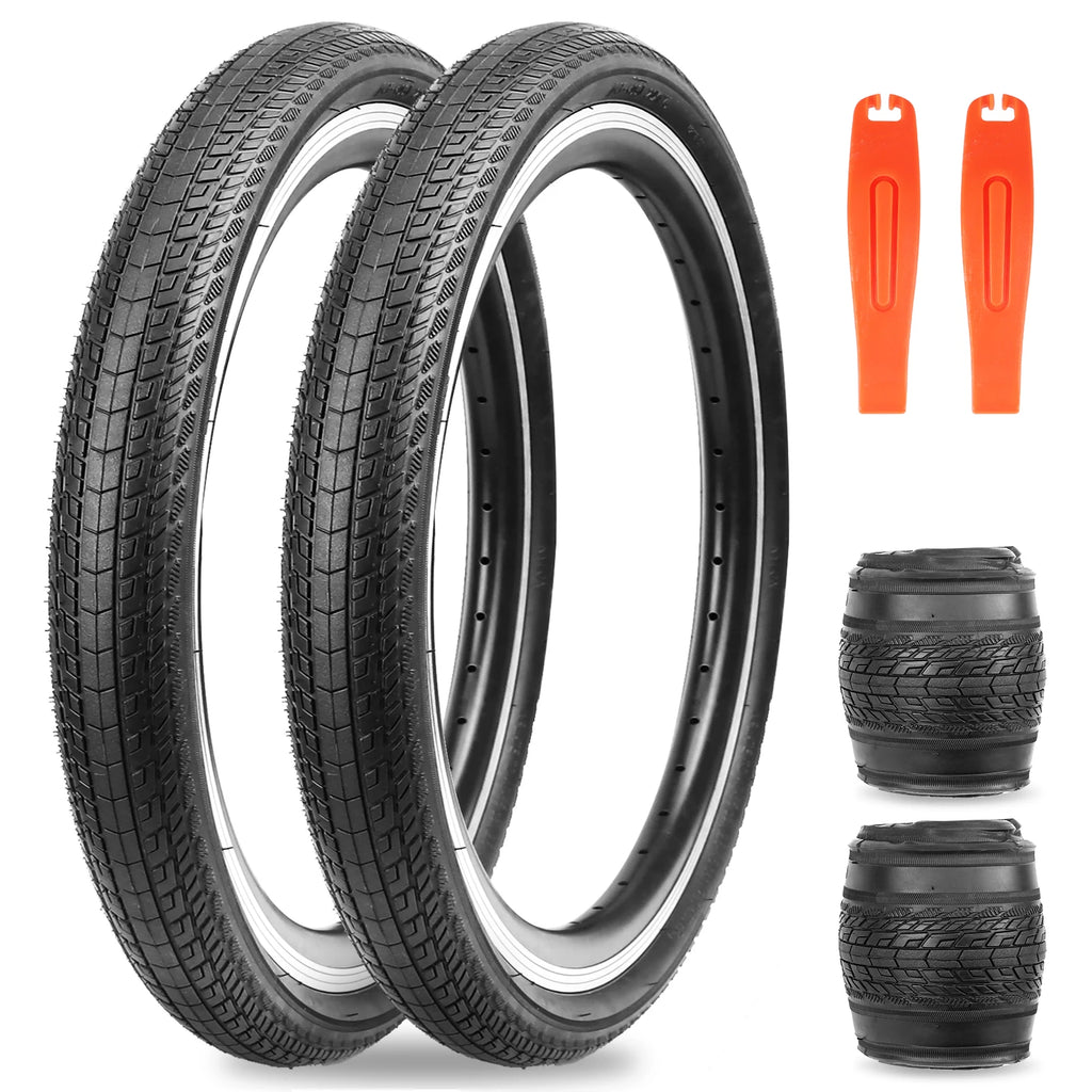 ZUKKA 2 Pack Value Replacement 20"/24"x1.75 Mountain Bike Outer Tires High Grip Foldable Durable for Off-Road Trail