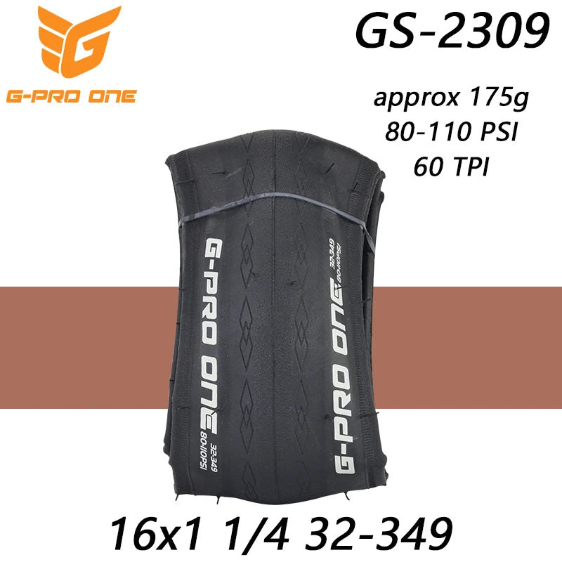G-PRO-ONE Original 16 inch Small Wheel Bicycle Folding Tire 32-349 16x1 1/4 for Brompton Bicycle BMX Bike GS-1009/2309