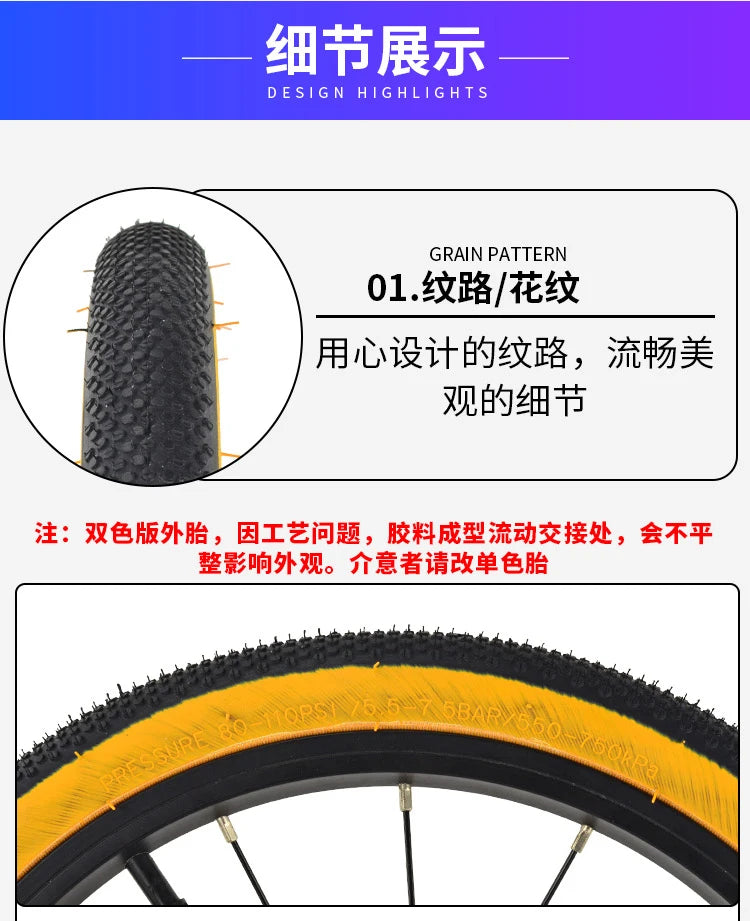 G-PRO-ONE Original BMX Bike Small Wheel Bicycle Folding Tire 16x1.25 32-305 Anti-slip Wear-resistant IA-1009 Cycling Parts