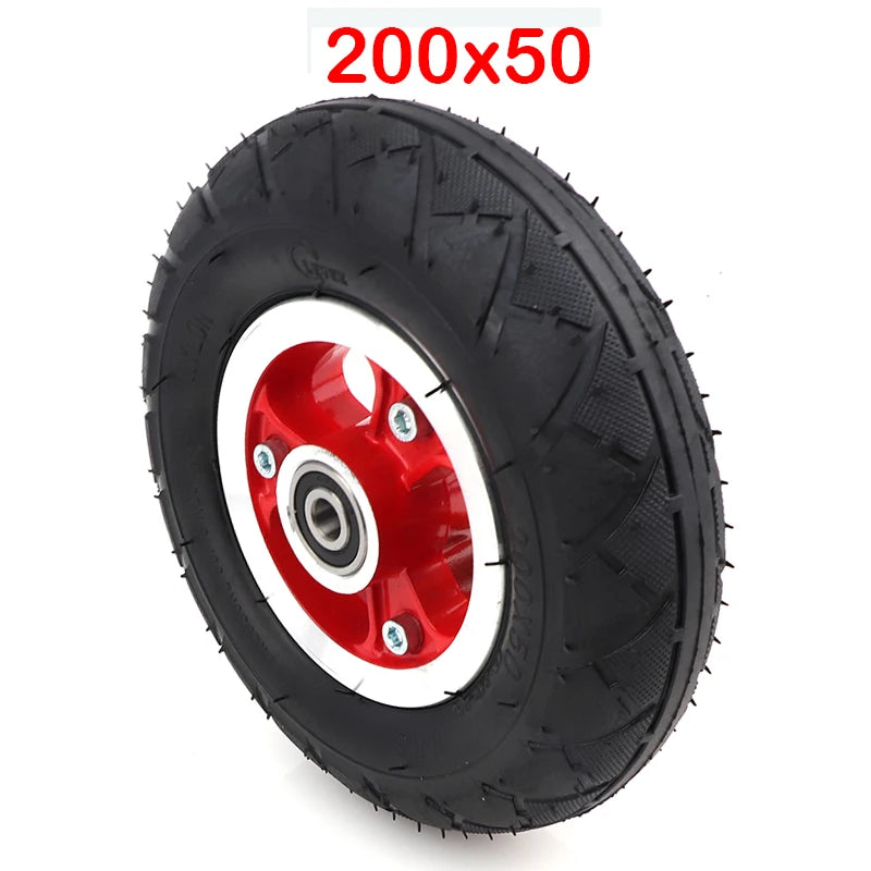 200*50 Electric Scooter Tyre With Wheel Hub 8" Scooter 200x50 Inflation Electric Vehicle Aluminium Alloy Wheel Pneumatic Tire