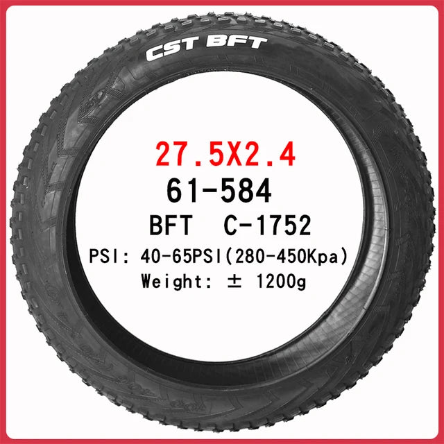 CST BFT 20inch 24inch Fat Tire Snow Beach Bicycle Tire 20x4.0 20X2.4 24x4.0 Electric Snowmobile MTB Bicycle  Anti-Slip Fat Tire