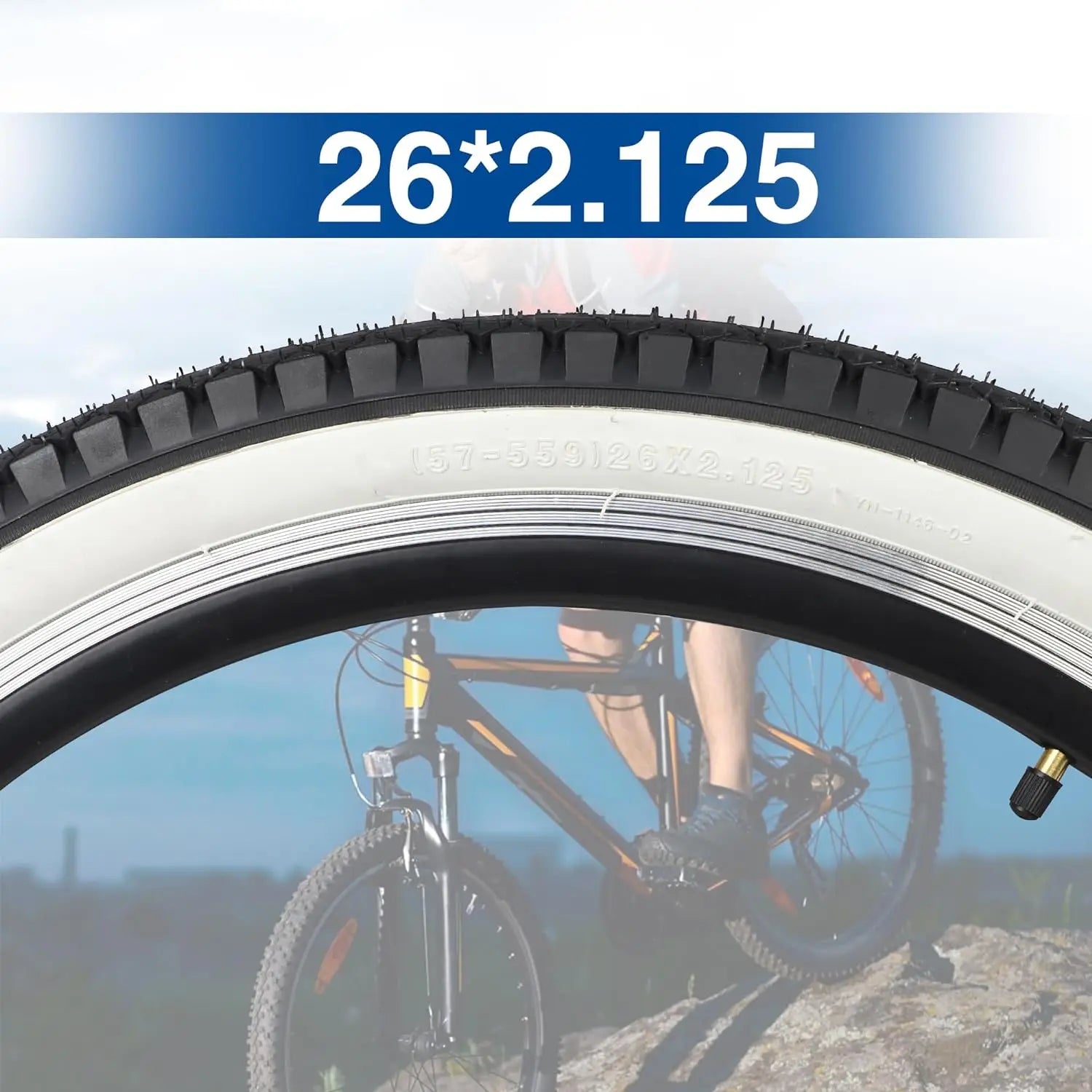 ZUKKA 1 Pack 24/26 x 2.125 Bike Tires Folding Replacement for Beach Cruiser Bike Bicycle Tires for Commuter Bikes