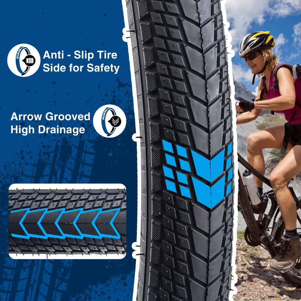 ZUKKA 26×2.125 MTB Tire All-Terrain High Grip Wear Resistant Steel Wire Bead Replacement For E-Bike Commuting Outdoor Rides