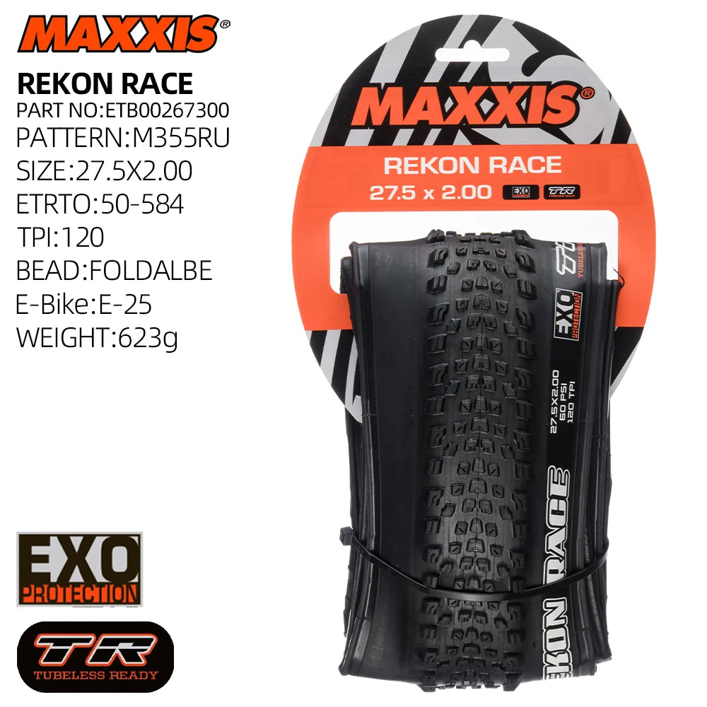 MAXXIS REKON RACE XC AM FR MOUNTAIN BICYCLE TIRE OF MTB BIKE TYRE TUBELESS FOLDABLE BEAD