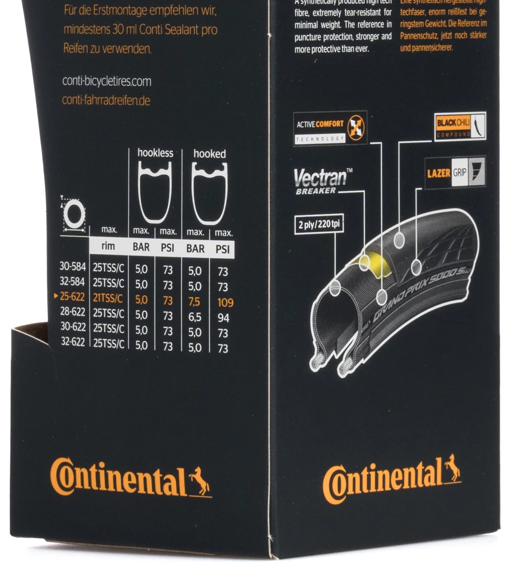 700X25C 25-622 BLACK TRANSPARENT CONTINENTAL GRAND PRIX 5000 S TR ROAD BICYCLE  TUBELESS TIRE BIKE TYRE