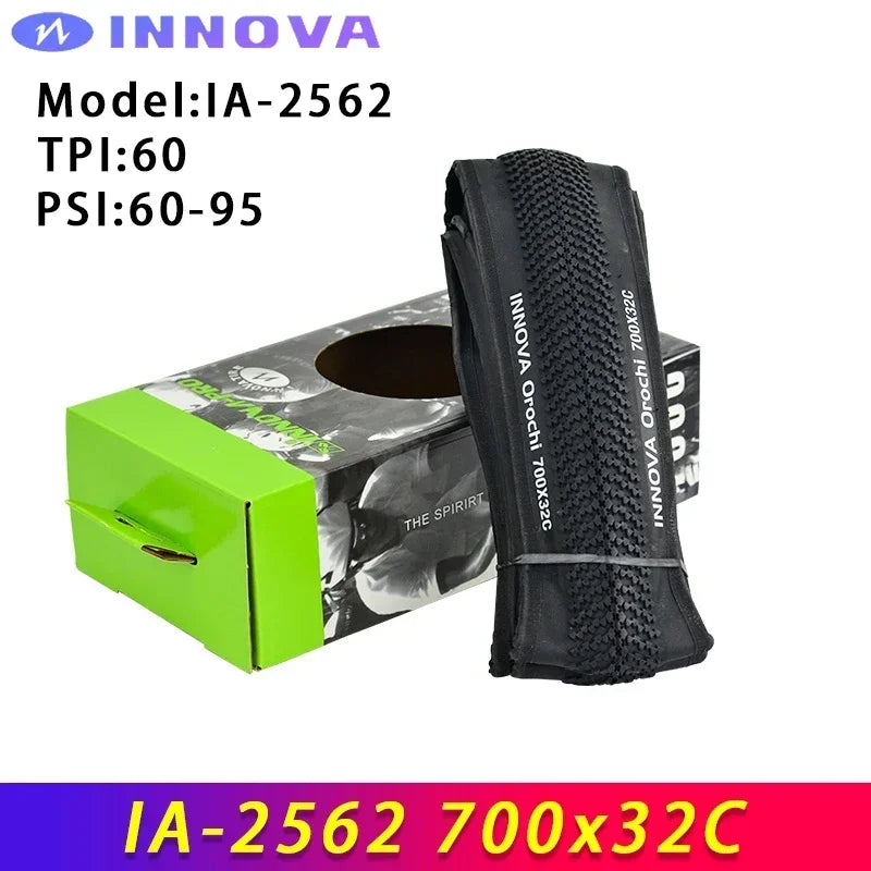 INNOVA Orochi IA-2562 700x32c/35c/38c Gravel Bicycle XC Off-Road MTB Bike Folding Tires 60-95 PSI Cycling Parts