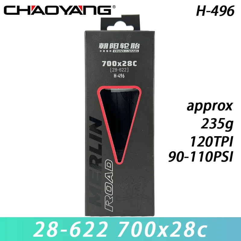 CHAOYANG H-496 MERLIN Road Dino Skin S-MAXX Anti-stab 700x23c/25c/28c Bicycle Folding Tire 120TPI for Road Bike Cycling Parts