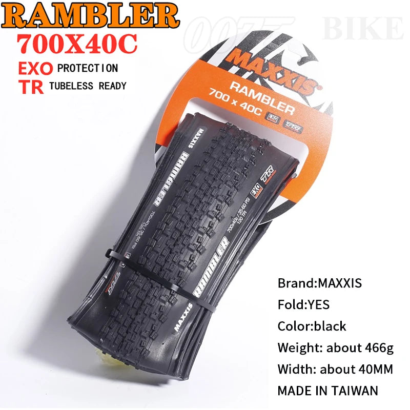 MAXXIS RAMBLER TUBELESS 700x38C/40C/45C/50C 650x47B 27.5x1.5 GRAVEL/ADVENTURE Gravel and dirt road racing tire of bicycle
